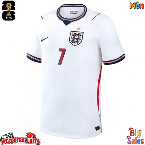 England Bukayo Saka #7 Replica Home Stadium Shirt World Cup 2026 Short Sleeve